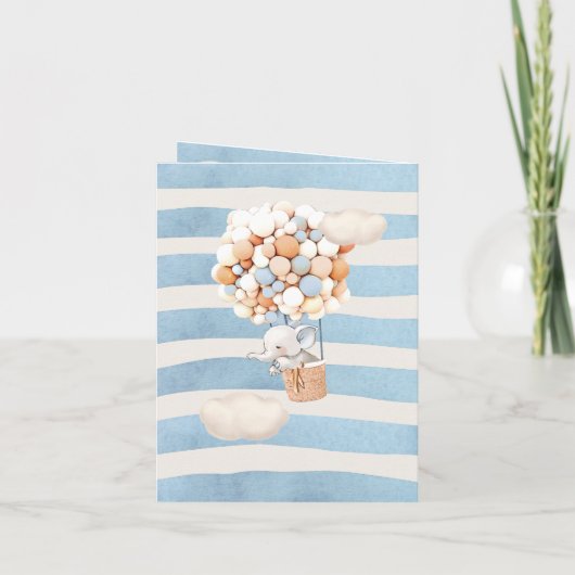 Invitation de ballon éléphant à air chaud (Dos)