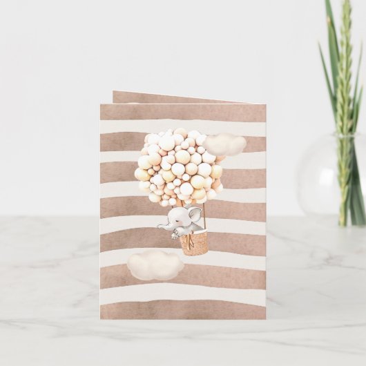 Invitation de ballon éléphant à air chaud (Dos)