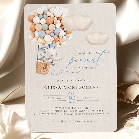 Invitation de ballon éléphant à air chaud