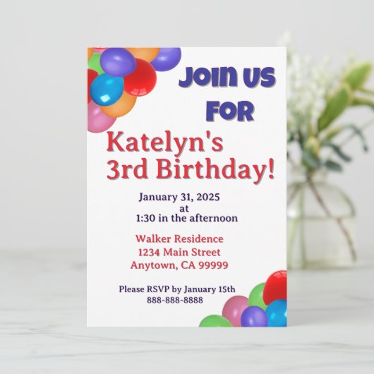 Invitation de ballons (Debout devant)