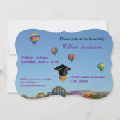 Invitation de ballons à air chaud simple violet Gr (Devant)