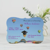 Invitation de ballons à air chaud simple violet Gr (Debout devant)