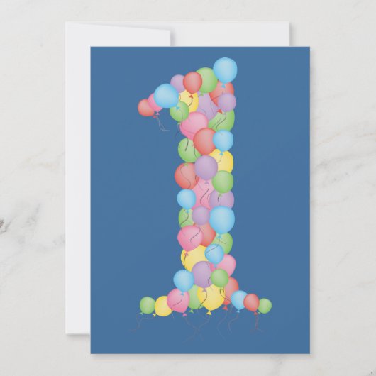 Invitation de ballons de fête d'anniversaire de (Devant)