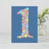 Invitation de ballons de fête d'anniversaire de (Debout devant)