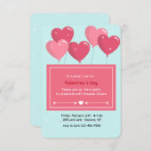 Invitation de ballons en forme de coeur (Devant / Derrière)