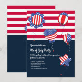 Invitation de ballons hélium patriotique (Devant / Derrière)