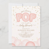 Invitation de ballons roses sur le point de tomber (Devant)