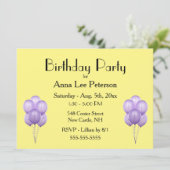 Invitation de ballons violets (Debout devant)