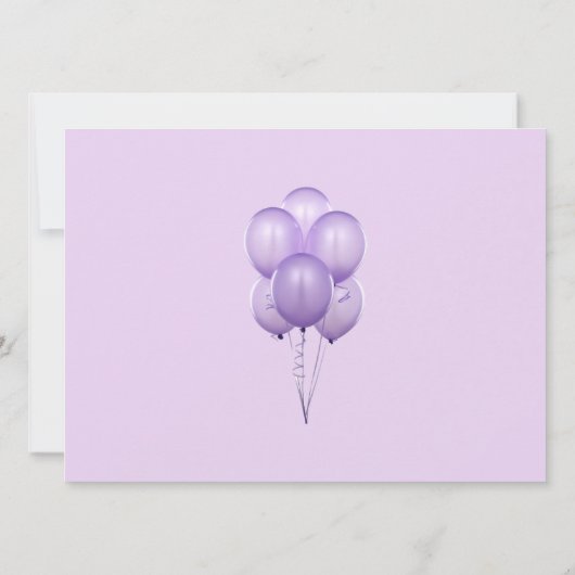 Invitation de ballons violets (Dos)