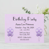 Invitation de ballons violets (Debout devant)