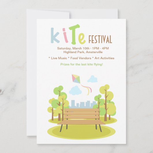 Invitation de banc de parc (Devant)