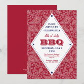 Invitation de Bandana Motif 4 juillet BBQ (Devant / Derrière)
