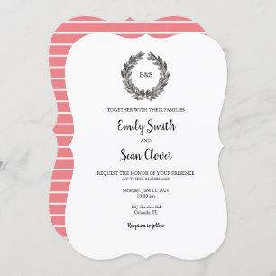 Invitation de bande de couronne de monogramme mari