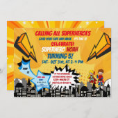 Invitation de bande dessinée Superhero Halloween (Devant / Derrière)