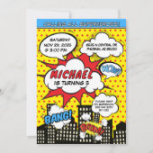 Invitation de bandes dessinées pour la fête d'anni (Devant)