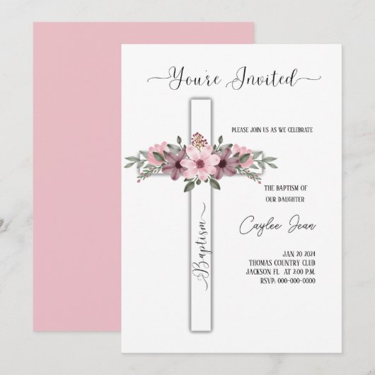 Invitation de baptême (Devant / Derrière)