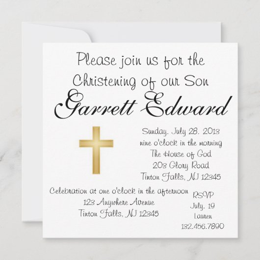 Invitation de baptême (Devant)