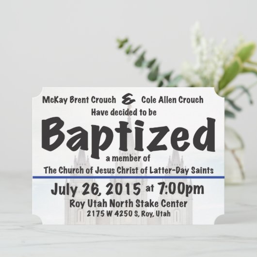 Invitation de baptême (Debout devant)