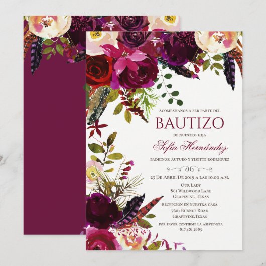 Invitation de baptême (Devant / Derrière)