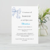 Invitation de baptême à boucle bleue (Debout devant)