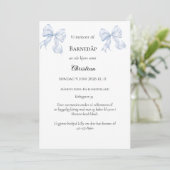 Invitation de baptême à boucle bleue (Debout devant)
