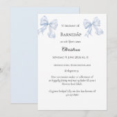 Invitation de baptême à boucle bleue (Devant / Derrière)