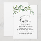 Invitation de baptême à la branche d'olivier moder (Devant / Derrière)