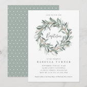 Invitation de baptême à la couronne rustique (Devant / Derrière)