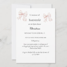 Invitation de baptême à la rose