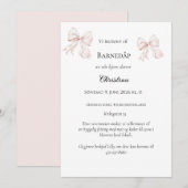 Invitation de baptême à la rose (Devant / Derrière)
