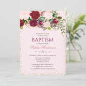 Invitation de baptême à l'aquarelle florale (Debout devant)