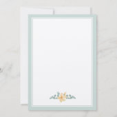 Invitation de baptême à l'aquarelle florale verte (Dos)