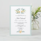 Invitation de baptême à l'aquarelle florale verte (Debout devant)