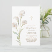 Invitation de baptême au lys calla (Debout devant)