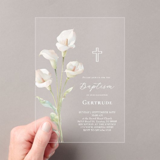 Invitation de baptême au lys calla (In situ (ordinateur de poche))