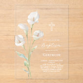 Invitation de baptême au lys calla (Recto)