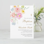 Invitation de baptême aux fleurs sauvages colorées (Debout devant)