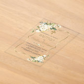 Invitation De Baptême Avec Fleurs Or Baptême (Poser)