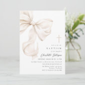 Invitation de baptême avec un nœud neutre (Debout devant)