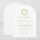 Invitation de baptême blanc (Devant / Derrière)
