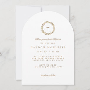 Invitation de baptême blanc