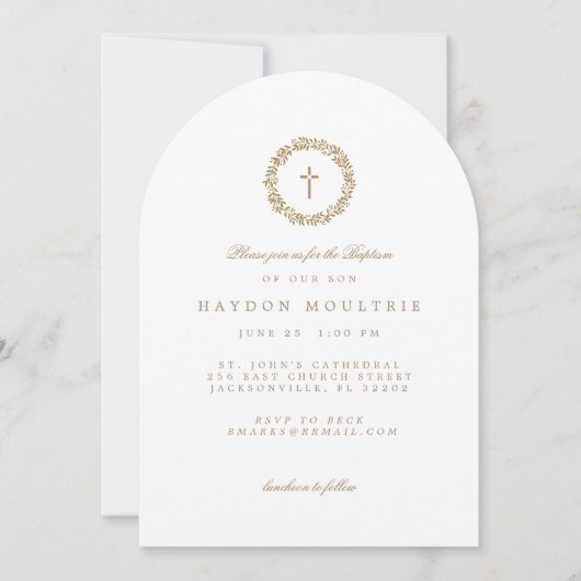 Invitation de baptême blanc (Devant)