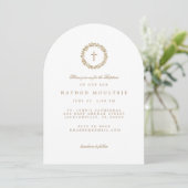 Invitation de baptême blanc (Debout devant)