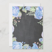 Invitation de baptême bleu floral (Dos)
