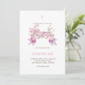 Invitation de baptême bouquet délicat (Debout devant)