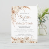 Invitation de baptême catholique avec herbe de la (Debout devant)