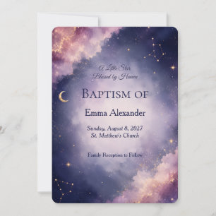 Invitation de baptême céleste Galaxie à l'aquare