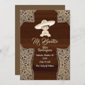 invitation de baptême charro bébé (Devant / Derrière)