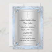 Invitation de baptême / Christening Blue Sparkle J (Devant)