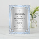 Invitation de baptême / Christening Blue Sparkle J (Debout devant)